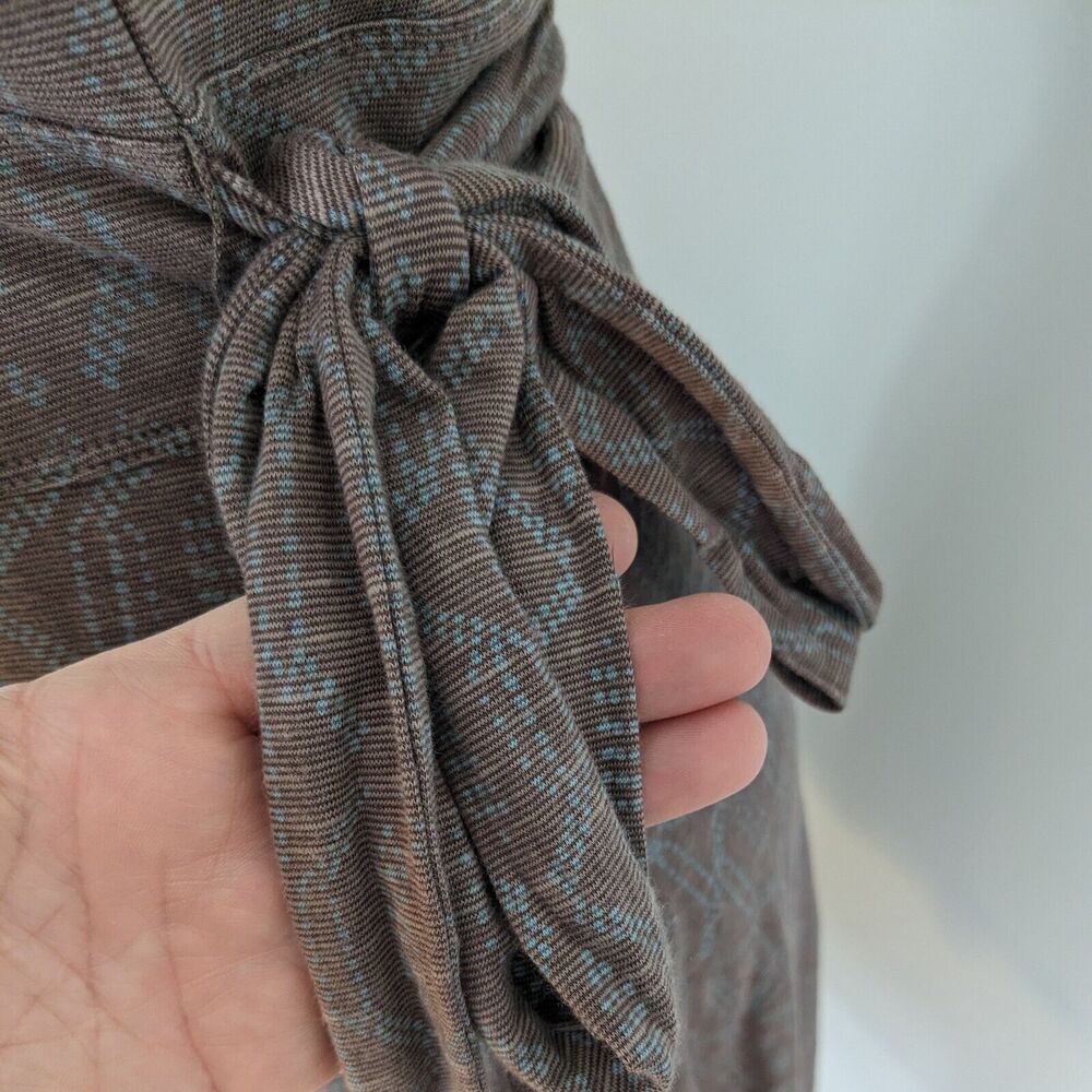 Toad & Co Faux Wrap Dress M Brown Mini Sleeveless Organic Cotton Knit Summer - Picture 5 of 9